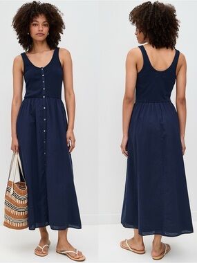 Xirena | NWT Fenix Cotton Midi Dress in Navy Medium
